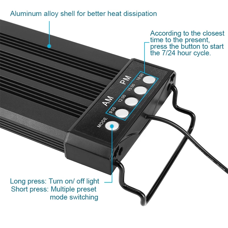 Aquarium LED Lighting 24/7 Hou - Planted Aquarium Hours reseña y precio