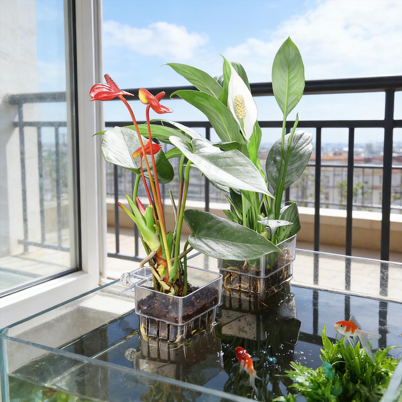 Aquarium Plant Basket Transpar - Aquarium Plant Holder reseña y precio