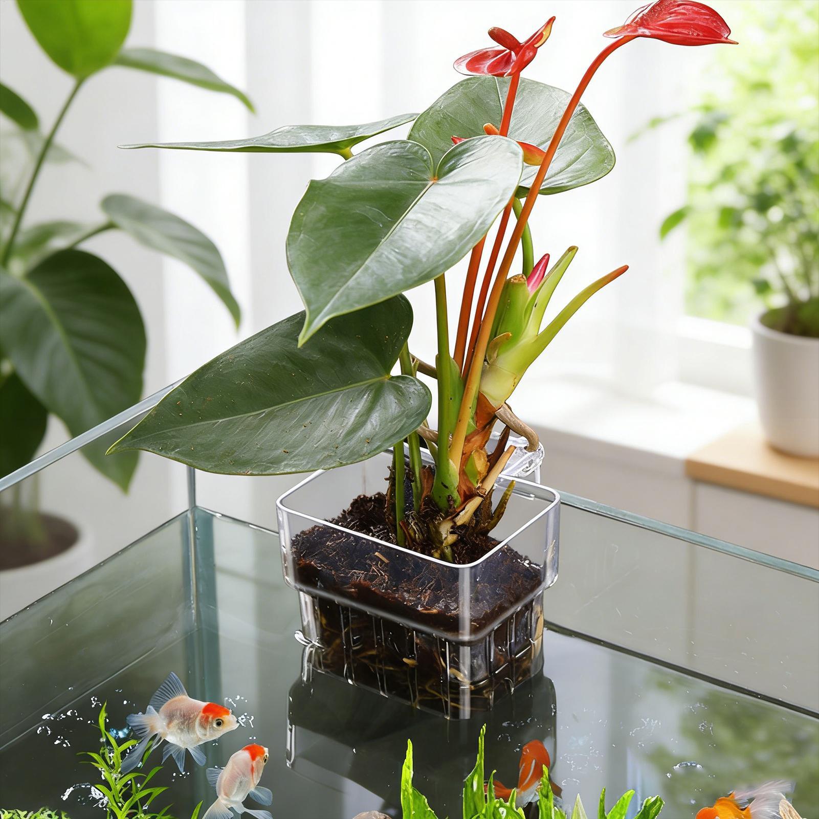 Aquarium Plant Basket Transpar - Aquarium Plant Holder reseña y precio