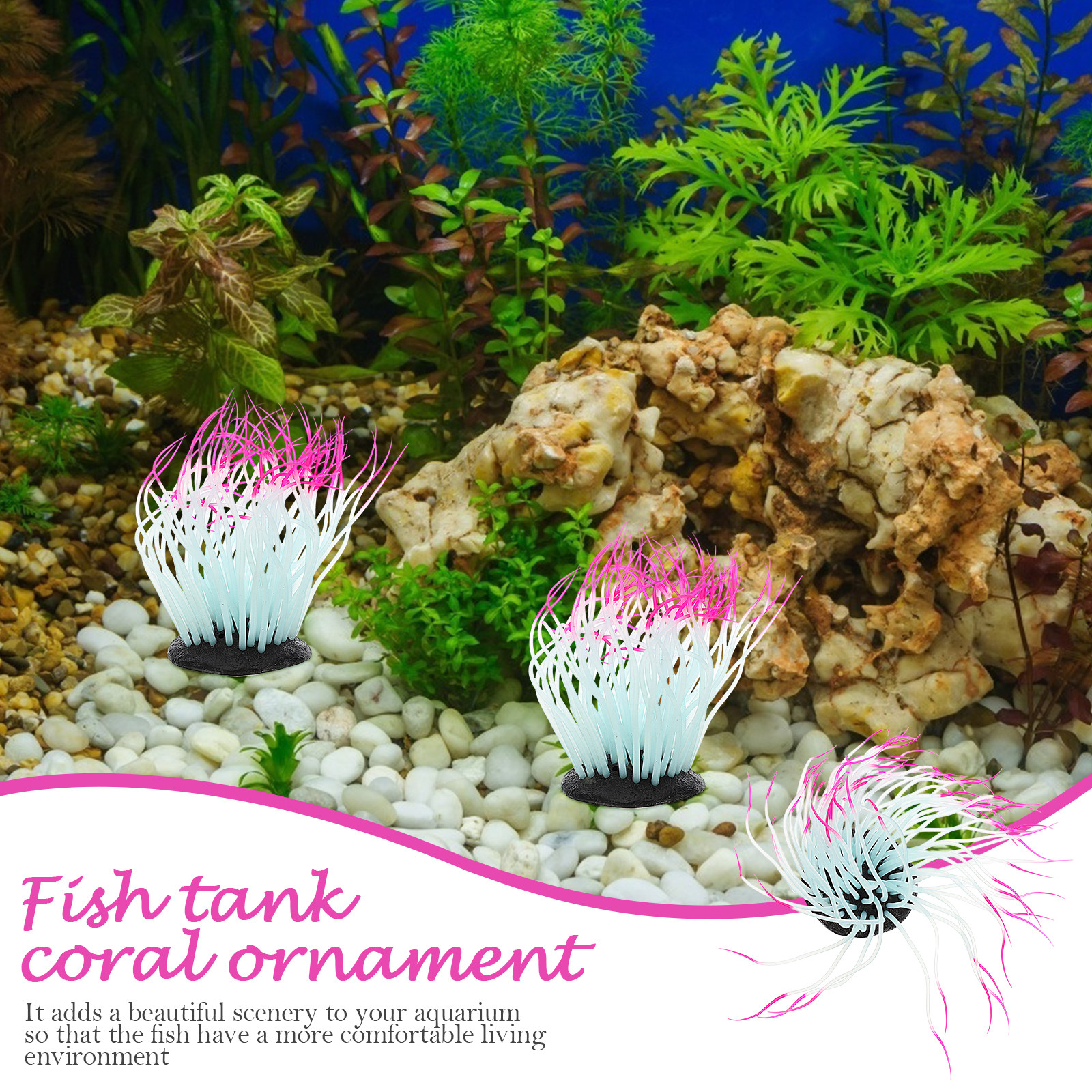 Artificial Night Glow Coral Re - Aquarium Plant Red reseña y precio