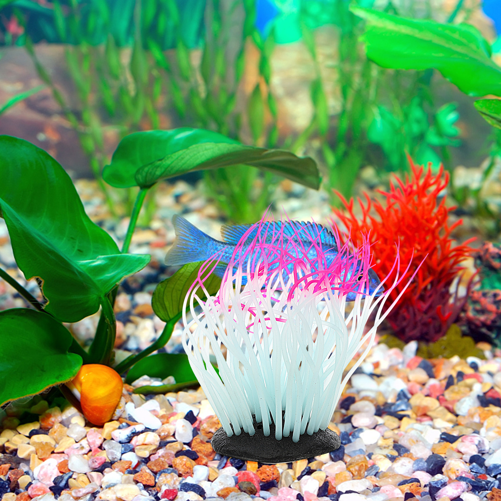 Artificial Night Glow Coral Re - Aquarium Plant Red reseña y precio