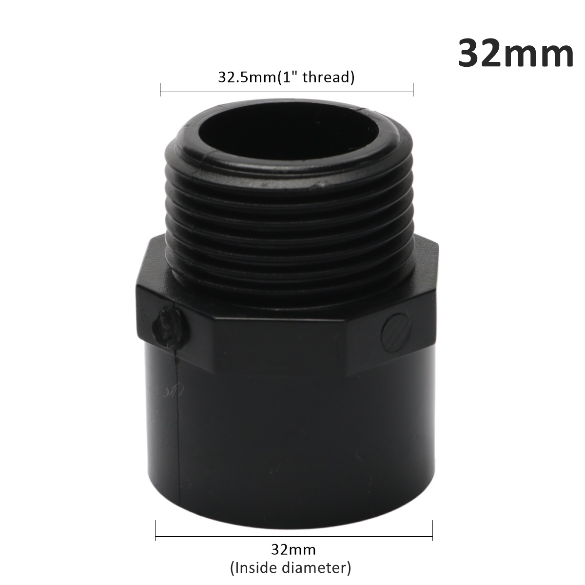Black 20/25/32mm 1/2 3/4 1