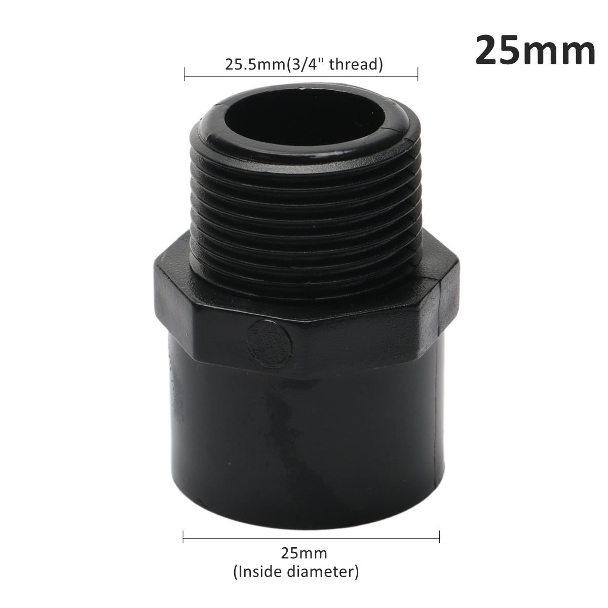 Black 20/25/32mm 1/2 3/4 1