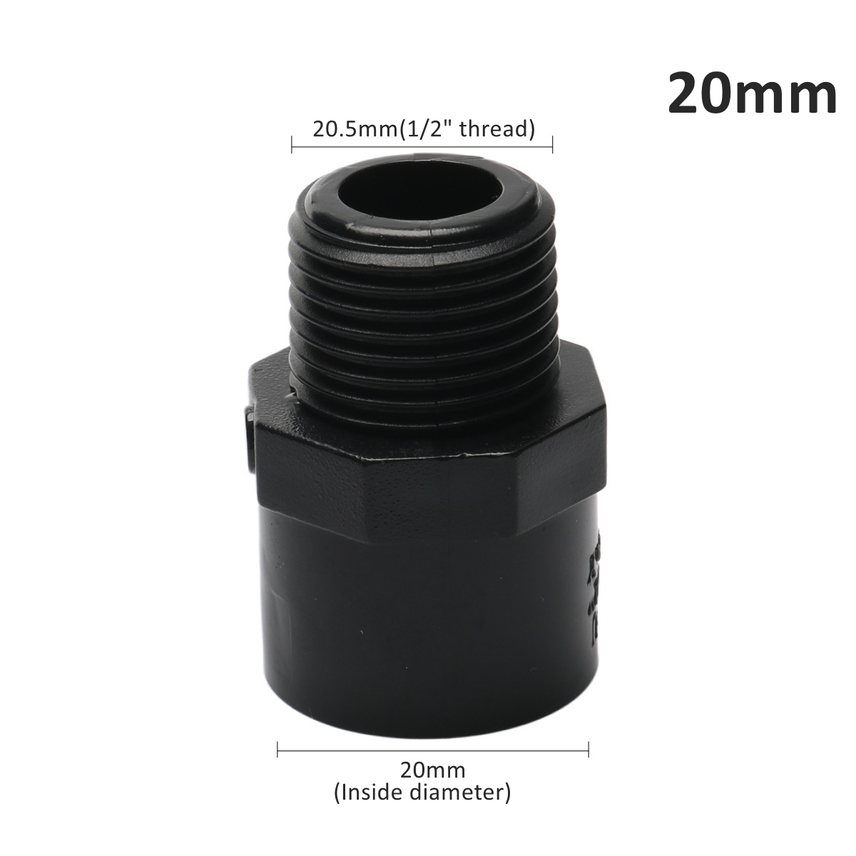 Black 20/25/32mm 1/2 3/4 1