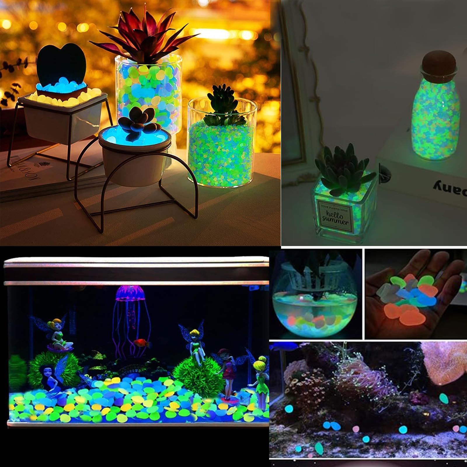 100pcs Glow In The Dark Pebble - Planted Aquarium Hours reseña y precio