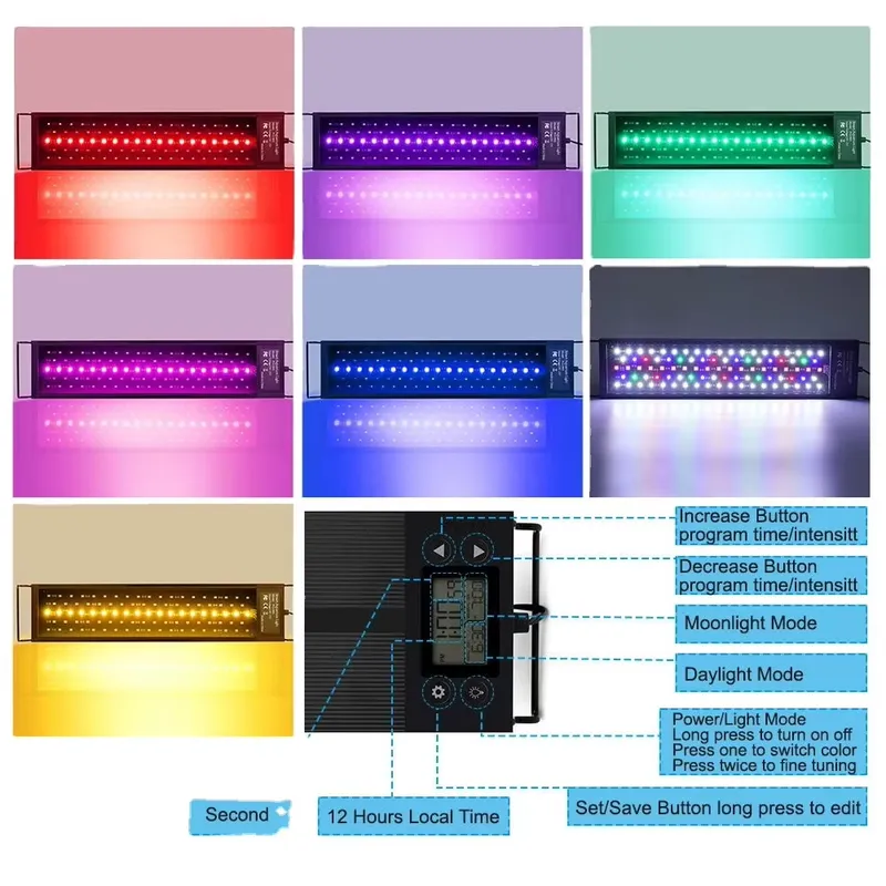 LED Aquarium Light 45cm 24W wi - Planted Aquarium Hours reseña y precio